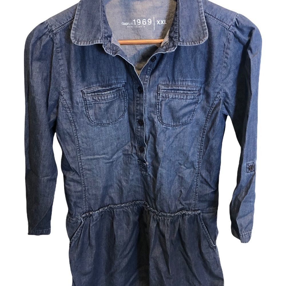 Gap‎ 1969 Girl's Long Sleeved Alexa Casual Streetwear Denim Dress Size XXL